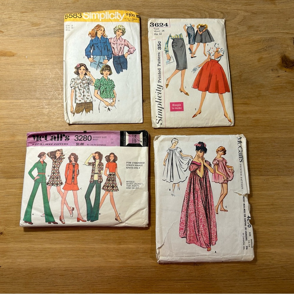 BNIB 4 vintage patterns